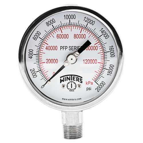 WINTERS PFP SERIES PREMIUM STAINLESS STEEL LIQUID FILLED PRESSURE GAUGE