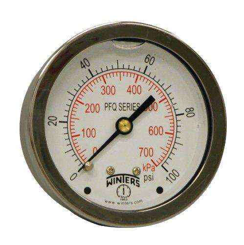 WINTERS PFQ SERIES STAINLESS STEEL LIQUID FILLED PRESSURE GAUGE